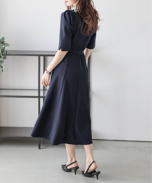 Lajour（ラジュール）の「日本製 Aラインフレアワンピース [襟取り外し可能]（ワンピース・レディース・ブラック/ネイビー・M/L）」の15枚目の写真