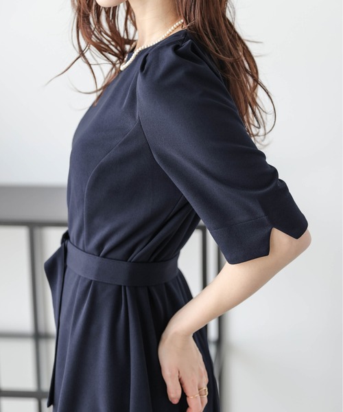 Lajour（ラジュール）の「日本製 Aラインフレアワンピース [襟取り外し可能]（ワンピース・レディース・ブラック/ネイビー・M/L）」の17枚目の写真