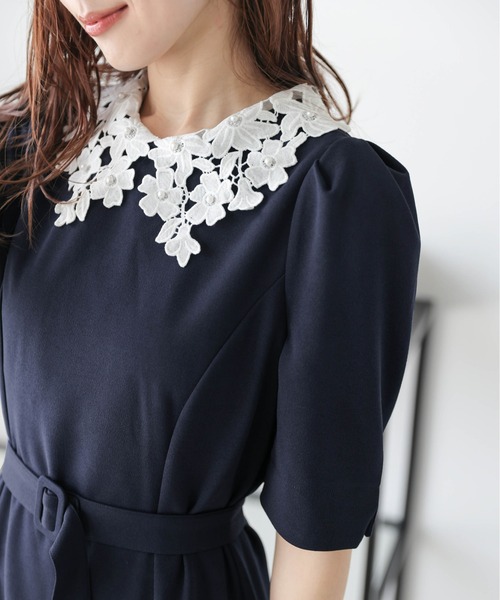 Lajour（ラジュール）の「日本製 Aラインフレアワンピース [襟取り外し可能]（ワンピース・レディース・ブラック/ネイビー・M/L）」の18枚目の写真