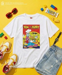 【Tom&Jerry/トムとジェリー】""Memorable Scene RED"" T-Shirt"半袖プリントTシャツ ビックシルエット ピグメント加工 ヴィンテージライク