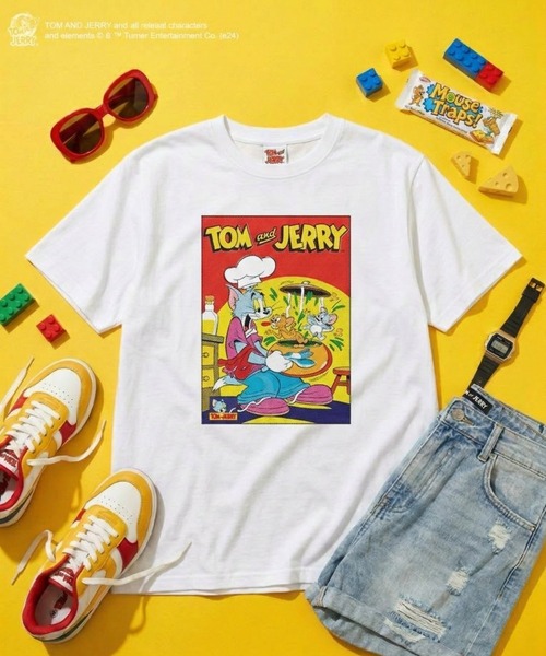 Tom&Jerry(トムアンドジェリー)の「【Tom&Jerry/トムとジェリー】""Memorable Scene RED"" T-Shirt"半袖プリントTシャツ ビックシルエット ピグメント加工 ヴィンテージライク(Tシャツ/カットソー・メンズ・ホワイト/チャコールグレー・MEDIUM/LARGE/X-LARGE)」の2枚目の写真