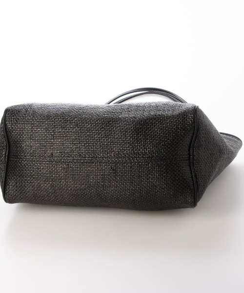 cache cache(カシュ カシュ)の「カシュカシュ cachecache / 雑材風通しハンドルトート(トートバッグ・レディース・アイボリー/ブラック/ブラック系その他/グリーン・FREE)」の10枚目の写真