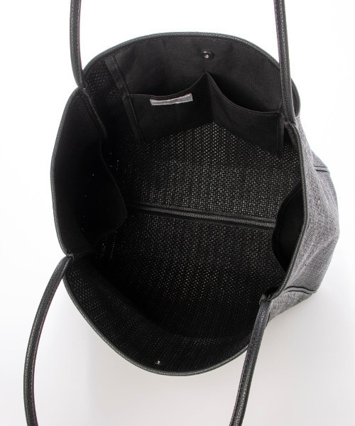 cache cache(カシュ カシュ)の「カシュカシュ cachecache / 雑材風通しハンドルトート(トートバッグ・レディース・アイボリー/ブラック/ブラック系その他/グリーン・FREE)」の11枚目の写真