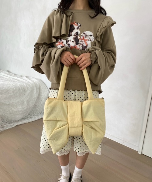 kutir（クティール）の「kutirlune／2way ビッグリボンバッグ（ショルダーバッグ・レディース・イエロー/ブラック/レッド・FREE）」の19枚目の写真