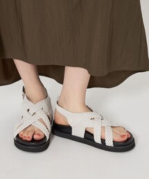 BEAUTY&YOUTH UNITED ARROWS | レザーライクメッシュ クロスサンダル(サンダル)