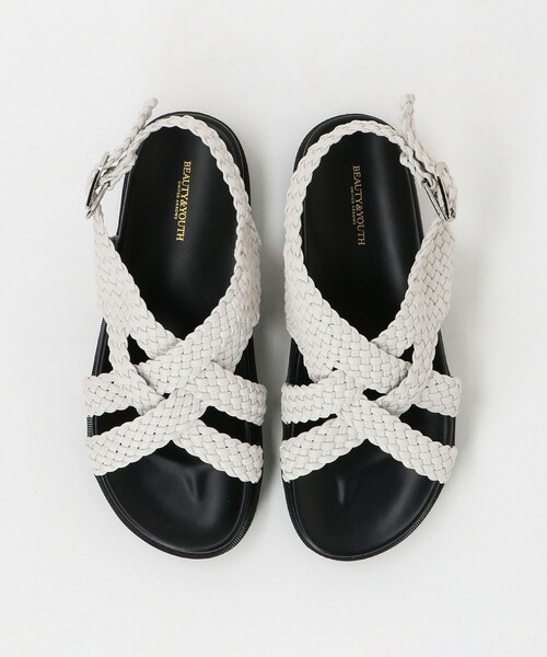 BEAUTY&YOUTH UNITED ARROWS（ビューティーアンドユースユナイテッドアローズ）の「レザーライクメッシュ クロスサンダル（サンダル・レディース・ブラック/ホワイト・38/37/36）」の12枚目の写真