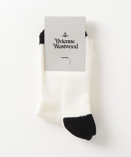 Vivienne Westwood(ヴィヴィアンウエストウッド)の「ORB SPORTY RIB SOCK(ソックス/靴下・レディース・ホワイト/ベージュ/レッド系その他3・S)」の2枚目の写真