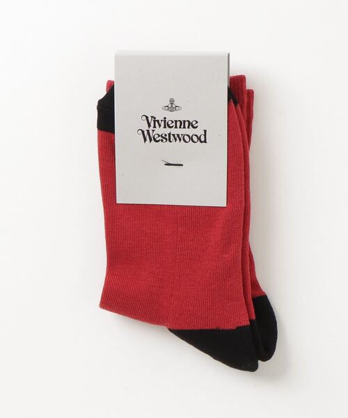 Vivienne Westwood(ヴィヴィアンウエストウッド)の「ORB SPORTY RIB SOCK(ソックス/靴下・レディース・ホワイト/ベージュ/レッド系その他3・S)」の1枚目の写真