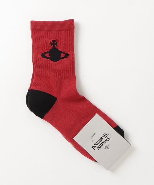 Vivienne Westwood(ヴィヴィアンウエストウッド)の「ORB SPORTY RIB SOCK(ソックス/靴下・レディース・ホワイト/ベージュ/レッド系その他3・S)」の4枚目の写真