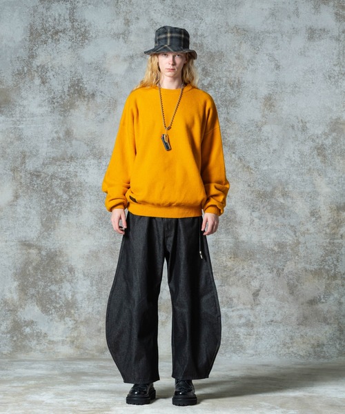 glamb（グラム）の「Oval Baggy Denim / オーバルバギーデニム（デニムパンツ・メンズ・ブラック/インディゴブルー・S/M/L）」の6枚目の写真