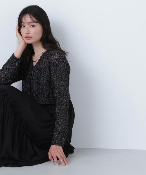 NATURAL BEAUTY BASIC（ナチュラルビューティーベーシック）の「◇クロシェラメカーディガン（カーディガン/ボレロ・レディース・オフホワイト/ピンク/ブラック・FREE）」の5枚目の写真