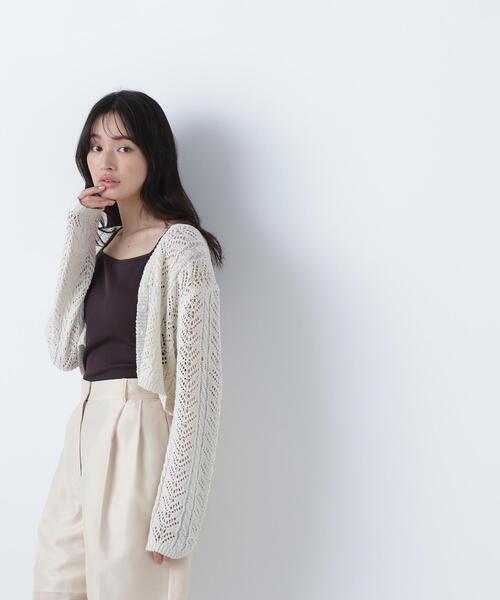 NATURAL BEAUTY BASIC（ナチュラルビューティーベーシック）の「◇クロシェラメカーディガン（カーディガン/ボレロ・レディース・オフホワイト/ピンク/ブラック・FREE）」の19枚目の写真