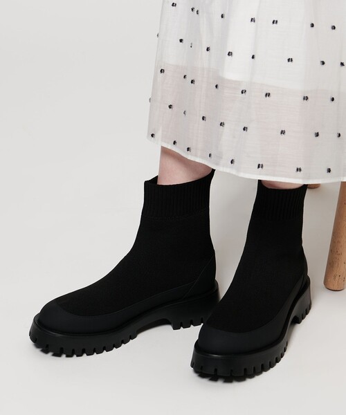 UNITED ARROWS(ユナイテッドアローズ)の「レイン ニットブーツ(レインシューズ・レディース・ブラック・38/35/36/37/35h/36h/37h)」の1枚目の写真