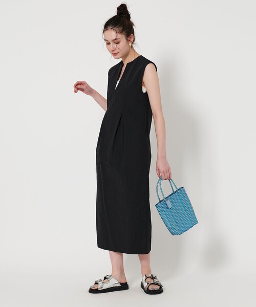 セール】【WEB限定】ナイロン キーネックワンピース