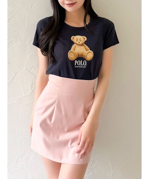 tシャツ 「POLOBCSコラボ」ベアモチーフコンパクトTシャツ レディース POLOBCSコラボ】ベアモチーフコンパクトTシャツ（Tシャツ