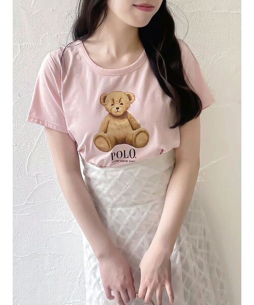 tシャツ 「POLOBCSコラボ」ベアモチーフコンパクトTシャツ レディース POLOBCSコラボ】ベアモチーフコンパクトTシャツ（Tシャツ