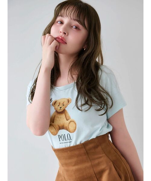 POLO BCS(ポロ ビーシーエス)の「【POLOBCSコラボ】ベアモチーフコンパクトTシャツ(Tシャツ/カットソー・レディース・オフホワイト/ブルー/ネイビー/ピンク・FREE)」の22枚目の写真
