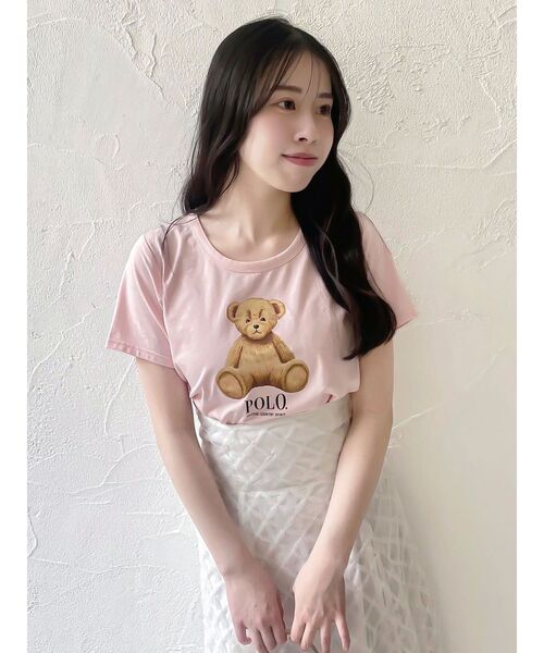 tシャツ 「POLOBCSコラボ」ベアモチーフコンパクトTシャツ レディース POLOBCSコラボ】ベアモチーフコンパクトTシャツ（Tシャツ