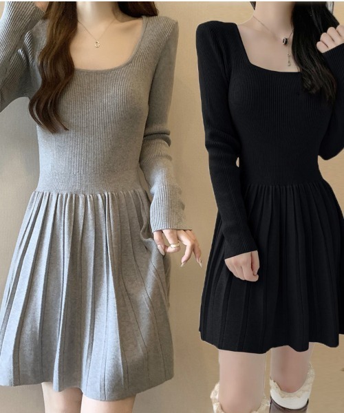 shoppinggo（ショッピングゴー）の「ワンピース レディース ニットワンピ（ワンピース・レディース・グレー/ブラック/ベージュ/キャメル・FREE）」の8枚目の写真
