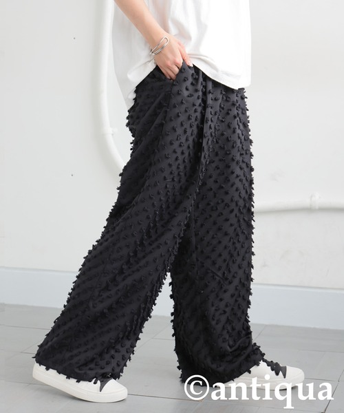 antiqua（アンティカ）の「フリンジワイドストレートパンツ（その他パンツ・レディース・アイボリー/ブラック・MEDIUM/LARGE）」の19枚目の写真