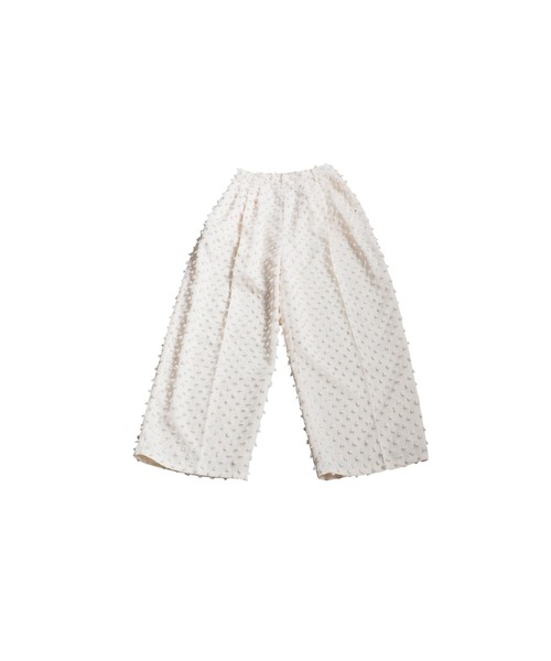 antiqua（アンティカ）の「フリンジワイドストレートパンツ（その他パンツ・レディース・アイボリー/ブラック・MEDIUM/LARGE）」の5枚目の写真