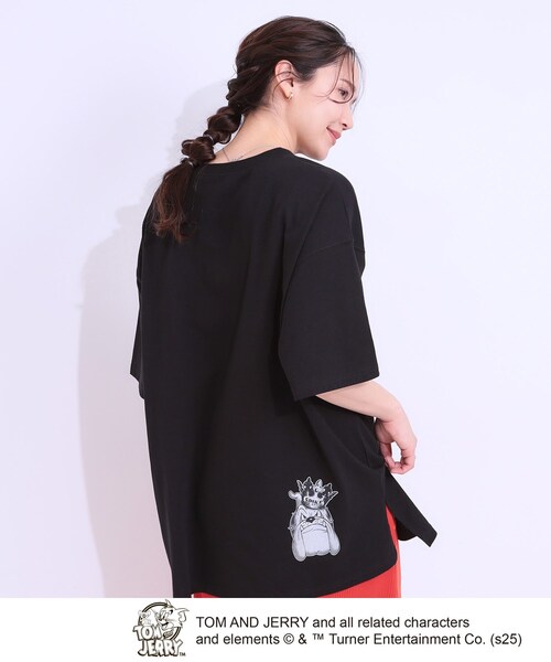 Cutie Blonde（キューティーブロンド）の「【TOM and JERRY 別注】BIG T（Tシャツ/カットソー・レディース・チャコール/ブラック系1・00）」の9枚目の写真