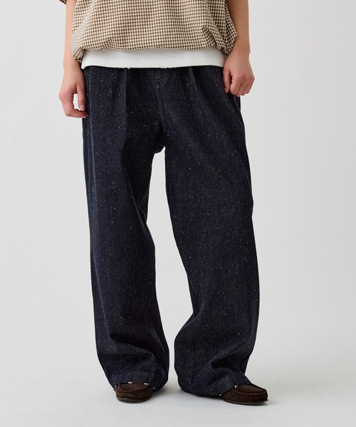セール】2TUCK COLOR NEP DENIM / ツータックカラーネップデニム