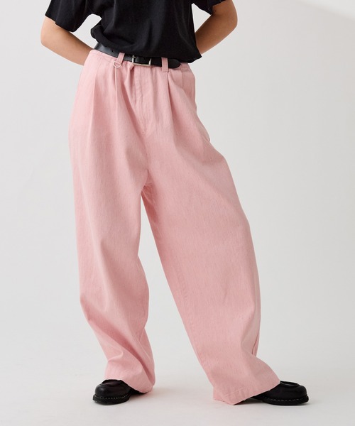 セール】2TUCK COLOR NEP DENIM / ツータックカラーネップデニム