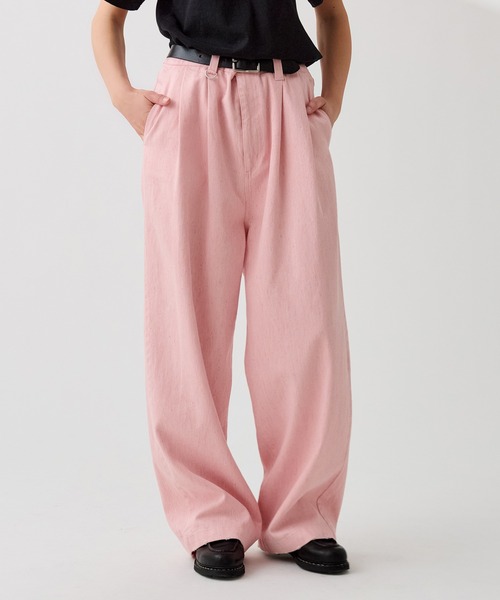 セール】2TUCK COLOR NEP DENIM / ツータックカラーネップデニム