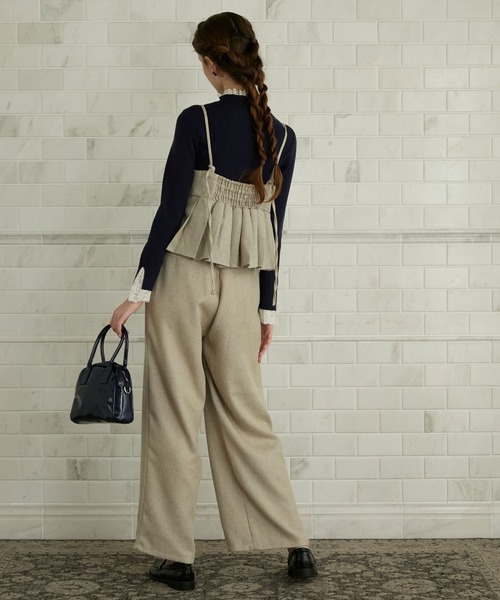 BONLECILL noir（ボンルシールノワール）の「【BONLECILL noir】＜セットアップ対応＞ツイードプリーツビスチェキャミソール（キャミソール・レディース・アイボリー/ブラック/グレー・FREE）」の16枚目の写真