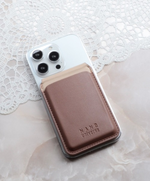 NANO universe（ナノユニバース）の「ナノユニバース マグセーフ対応 カードケース [シンプルロゴ]（スマホグッズ・レディース・ブラック/ブラウン/ベージュ/グレー・ONE SIZE）」の3枚目の写真