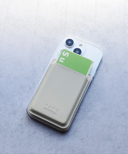 NANO universe（ナノユニバース）の「ナノユニバース マグセーフ対応 カードケース [シンプルロゴ]（スマホグッズ・レディース・ブラック/ブラウン/ベージュ/グレー・ONE SIZE）」の9枚目の写真