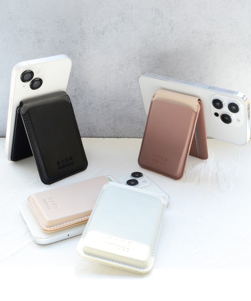 NANO universe（ナノユニバース）の「ナノユニバース マグセーフ対応 カードケース [シンプルロゴ]（スマホグッズ・レディース・ブラック/ブラウン/ベージュ/グレー・ONE SIZE）」の22枚目の写真