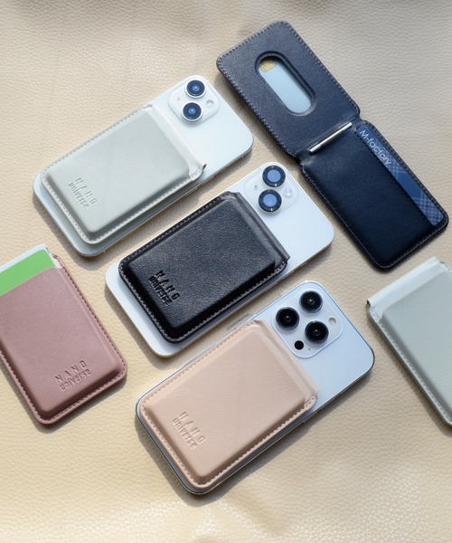 NANO universe（ナノユニバース）の「ナノユニバース マグセーフ対応 カードケース [シンプルロゴ]（スマホグッズ・レディース・ブラック/ブラウン/ベージュ/グレー・ONE SIZE）」の8枚目の写真