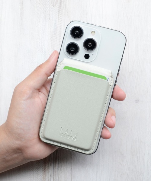 NANO universe（ナノユニバース）の「ナノユニバース マグセーフ対応 カードケース [シンプルロゴ]（スマホグッズ・レディース・ブラック/ブラウン/ベージュ/グレー・ONE SIZE）」の11枚目の写真