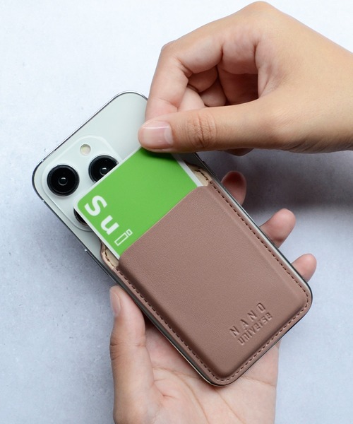 NANO universe（ナノユニバース）の「ナノユニバース マグセーフ対応 カードケース [シンプルロゴ]（スマホグッズ・レディース・ブラック/ブラウン/ベージュ/グレー・ONE SIZE）」の12枚目の写真