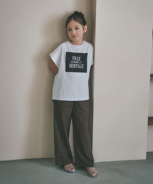 AJUGA.（アジュガ）の「【近藤千尋さんコラボ】フレンチスリーブT(AJUGA.x BAYFLOW)(KIDS)（Tシャツ/カットソー・キッズ・チャコール/オフホワイト/イエロー・150cm/130cm/110cm）」の20枚目の写真
