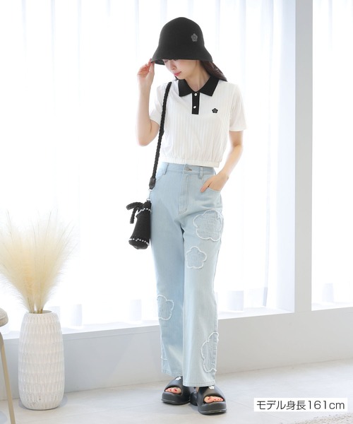 クロップドリブポロ プルオーバー クロップドリブポロ プルオーバー（ポロシャツ）｜MARY QUANT