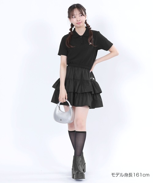 クロップドリブポロ プルオーバー クロップドリブポロ プルオーバー（ポロシャツ）｜MARY QUANT