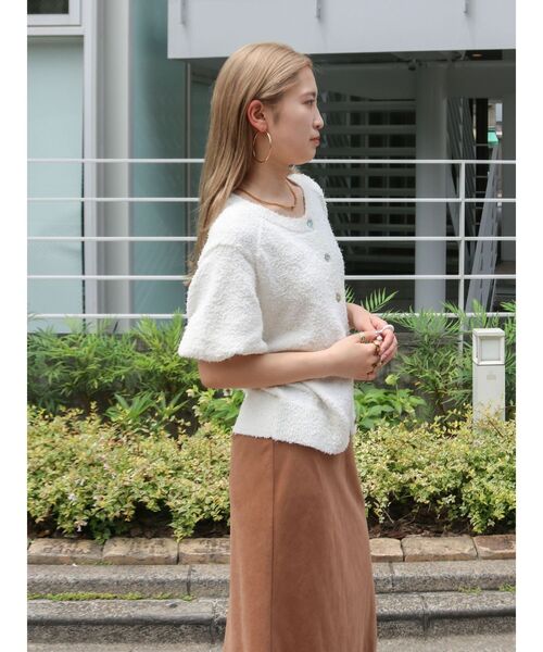 Ungrid（アングリッド）の「ハーフスリーブニットカーデ（カーディガン/ボレロ・レディース・レッド/オフホワイト/グレー・FREE）」の20枚目の写真