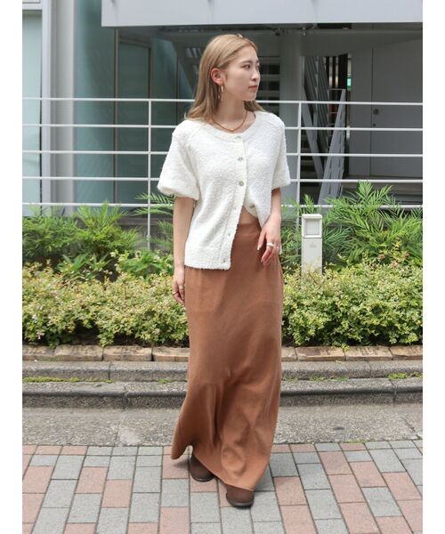 Ungrid（アングリッド）の「ハーフスリーブニットカーデ（カーディガン/ボレロ・レディース・レッド/オフホワイト/グレー・FREE）」の19枚目の写真