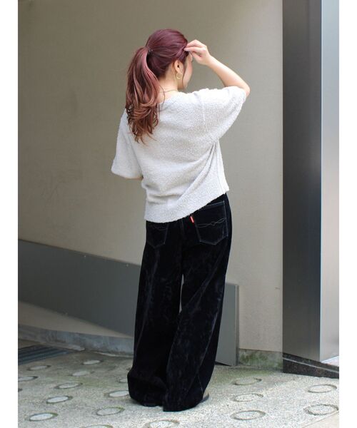 Ungrid（アングリッド）の「ハーフスリーブニットカーデ（カーディガン/ボレロ・レディース・レッド/オフホワイト/グレー・FREE）」の15枚目の写真