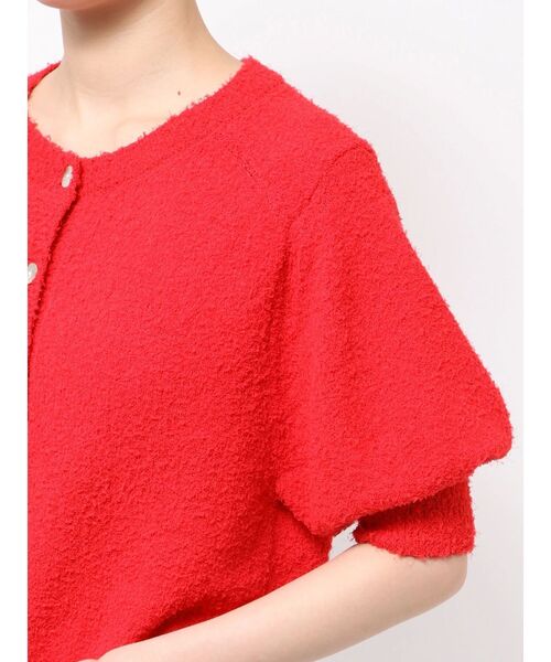 Ungrid（アングリッド）の「ハーフスリーブニットカーデ（カーディガン/ボレロ・レディース・レッド/オフホワイト/グレー・FREE）」の10枚目の写真