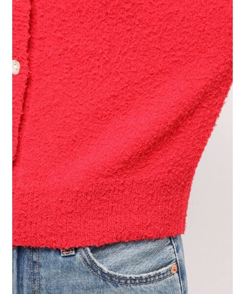 Ungrid（アングリッド）の「ハーフスリーブニットカーデ（カーディガン/ボレロ・レディース・レッド/オフホワイト/グレー・FREE）」の9枚目の写真