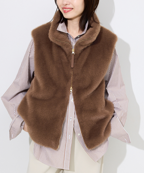 SLOBE IENA フーディECOファー SLOBE IENA（スローブイエナ）の「エコファー付きフード