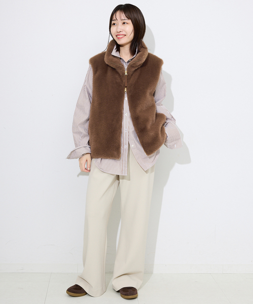 タグ付きFabio Gavazzi ミンクファーベスト　ウエスト黒リボン ミンクエコファーベスト（ベスト）｜SLOBE IENA（スローブ イエナ）の