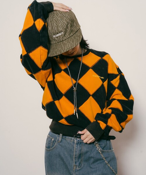 Subciety（サブサエティ）の「Line crewman sweatshirt【WOMEN】（スウェット・レディース・ブラウン/ピンク/ホワイト/オレンジ・FREE）」の16枚目の写真