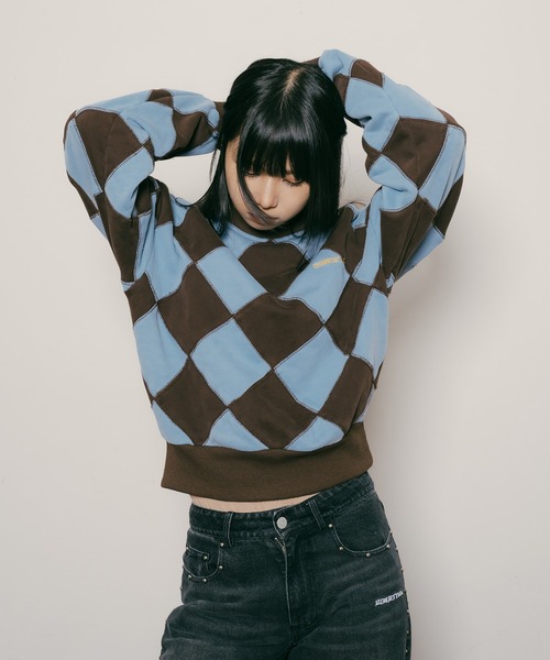 Subciety（サブサエティ）の「Line crewman sweatshirt【WOMEN】（スウェット・レディース・ブラウン/ピンク/ホワイト/オレンジ・FREE）」の13枚目の写真