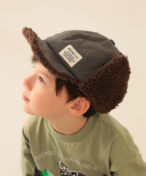 BEAMS mini（ビームスミニ）の「キルティング イヤーキャップ 2025FW（キャップ・キッズ・ワイン/グリーン系その他5/チャコールグレー・ONE SIZE）」の4枚目の写真