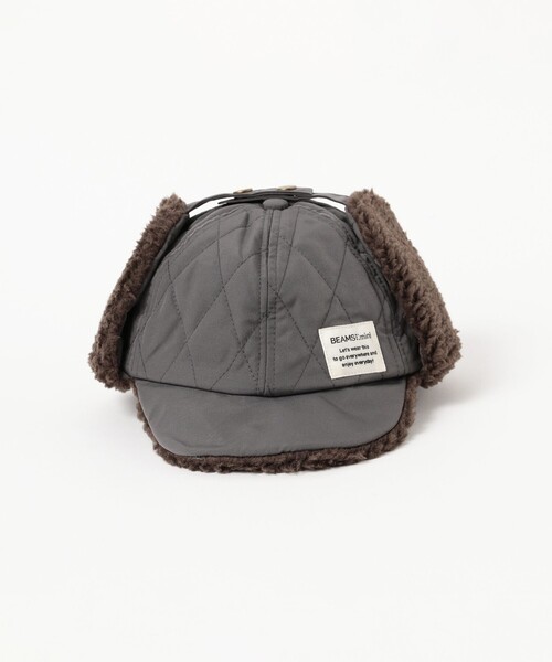 BEAMS mini（ビームスミニ）の「キルティング イヤーキャップ 2025FW（キャップ・キッズ・ワイン/グリーン系その他5/チャコールグレー・ONE SIZE）」の9枚目の写真